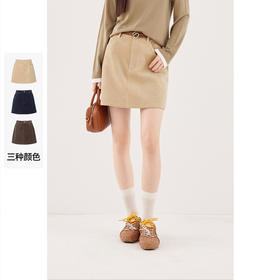 【严选】诗凡黎复古灯芯绒半身裙2024秋新款小个子流行高腰A字显瘦短裙女SF8140911