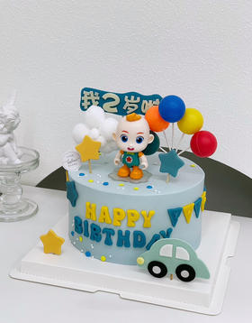 jojo汽车周岁生日蛋糕