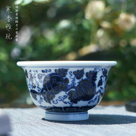 寒香雅玩青花西瓜纹压手杯（缺货）