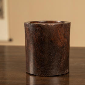 清 紫檀三足笔筒