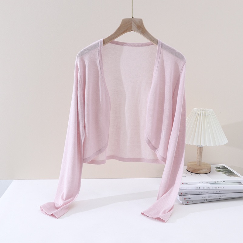 遮阳和时髦造型完美融合~100莱赛尔天丝夏季凉感衫~上身温柔随意披肩式开衫H242090158