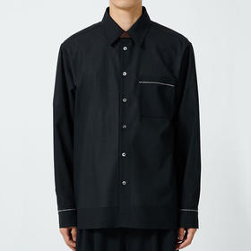 Irenisa EMBROIDERY BOXY SHIRT 羊毛混纺面料垂坠长袖衬衫