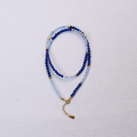 S925青金石切面珠约3mm项链