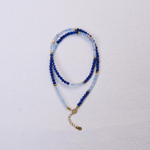 S925青金石切面珠约3mm项链 商品图0