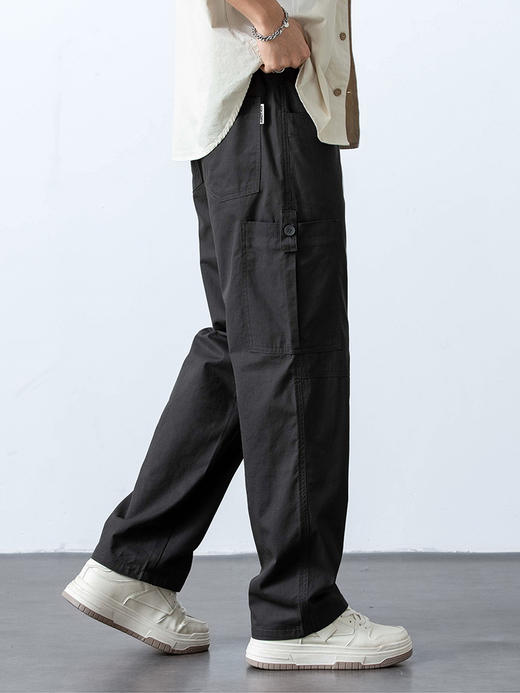 赤兔嗨购纯棉休闲裤男宽松直筒男裤2024年新款直筒宽松工装裤 商品图11