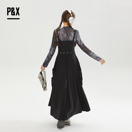 P&X设计师女装秋季长袖休闲时尚连衣裙套装长裙 824314181 黑色 商品图4
