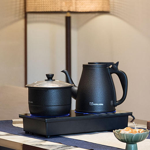 【样品特惠6折，仅1套，无货退款】考啦 智能变频恒温全自动底部上水电热水壶嵌入式茶台316不锈钢烧水壶茶具烧茶壶一体式乌金锤纹工艺 ET2603B(全自动双底部上水)乌金锤纹 商品图10