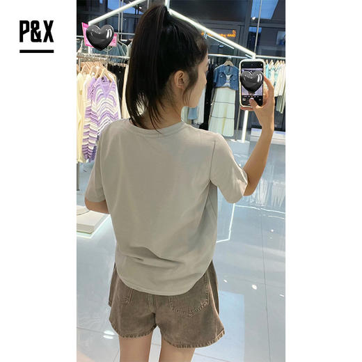 P&X设计师女装 牛仔短裤 824227370 咖色 商品图3