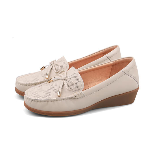 Safiya/索菲娅2024秋新款真皮蝴蝶结镂空浅口休闲防滑平底单鞋 SF43111402 商品图9