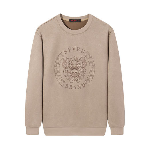 柒牌男装圆领卫衣男2024秋季新款时尚潮流休闲百搭套头上衣	127W70340 商品图4