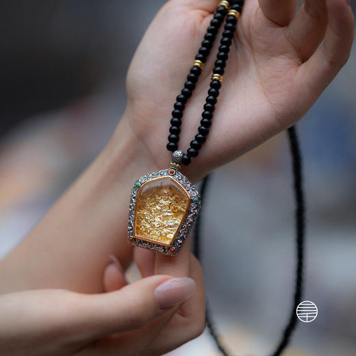 万物三千｜黄财神椰蒂念珠法像项链  饰品 工艺品  礼品 商品图4