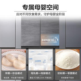 海尔冰箱483升和景594mm超薄零嵌式法式多门四开门EPP超净除菌干湿分储三档变温一级能效家用电冰箱 483升+EPP超净系统+594mm超薄+智能互联BCD-483WGHFDB9S8U1