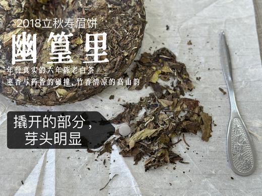 【会员推荐】6年陈老白茶饼2018立秋寿眉饼《幽篁里》，枣香与药香、陈香、花香的碰撞，茶汤沁凉，带着竹叶的清凉！ 商品图4