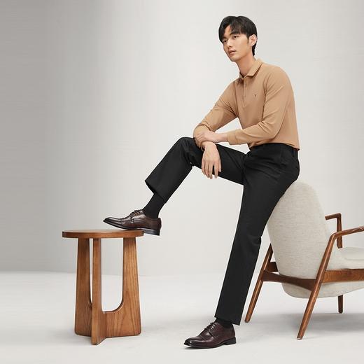 【 面磨毛】柒牌男士西裤2025秋冬厚款商务通勤上班合体直筒长裤	127H71770 商品图3