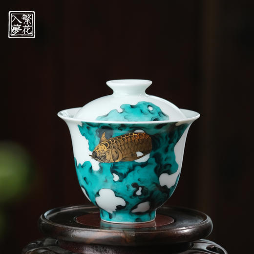 繁花入梦锦样江山二才盖碗    戏潭龙鱼二才盖碗   蝶舞扬春二才盖碗（缺货） 商品图4