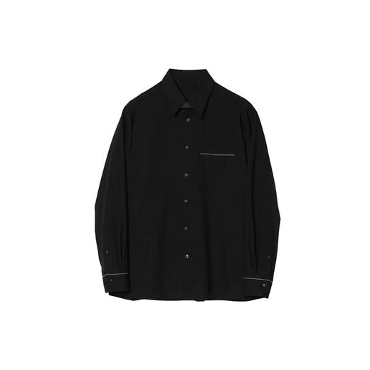 Irenisa EMBROIDERY BOXY SHIRT 羊毛混纺面料垂坠长袖衬衫 商品图3