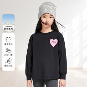 女童圆领长袖针织衫秋季新款安奈儿童装EG431537