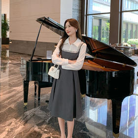 奢姿2025年春季新款大码女装减龄花边裙子胖妹妹撞色假两件连衣裙9943826606