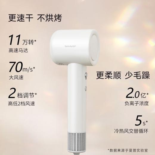 夏普SHARP家用吹风机高速电吹风速干低噪音负离子大风力智能温控护发养发低音电吹风筒【白色】IB-RP45C-W 商品图1