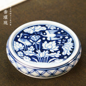 寒香瑾现元青花一鹭连科盖置（缺货）