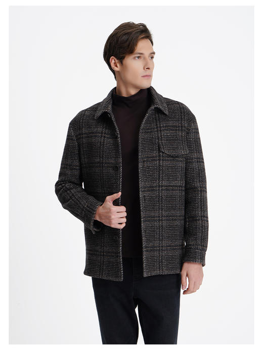 callisto咖啡色绵羊毛混纺外套 商品图2