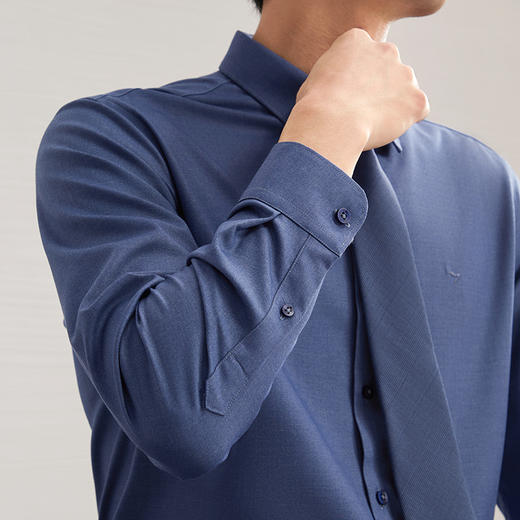 【含莫代尔】柒牌长袖衬衫男士2024秋季新款商务正装上班休闲衬衣	127A70290 商品图2