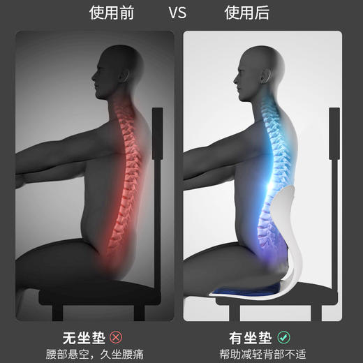 【释压黑科技】思菲其凝胶护腰蜂窝坐垫 柔护脊椎 透气舒爽 久坐不累 商品图6