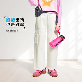 女童休闲单裤工装风运动长裤子阔腿裤新款安奈儿童装EG436518