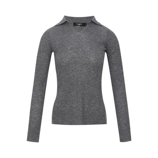 oneup翻领肌理长袖针织衫 商品图5