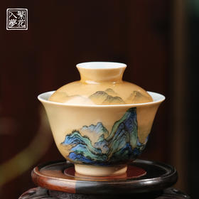 繁花入梦锦样江山二才盖碗    戏潭龙鱼二才盖碗   蝶舞扬春二才盖碗（缺货）