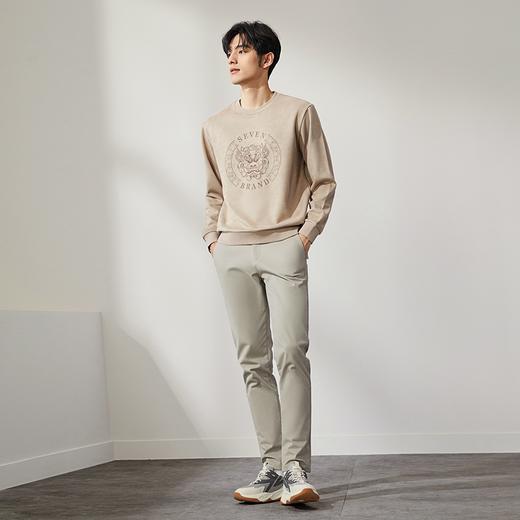 柒牌男装圆领卫衣男2024秋季新款时尚潮流休闲百搭套头上衣	127W70340 商品图3