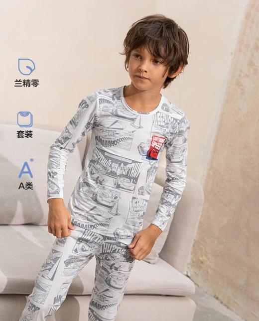 【春上新】8楼爱慕儿童Aimer Kids男孩2件装-赛车总动员漫画保暖套装AK274G061，吊牌价529元 商品图0