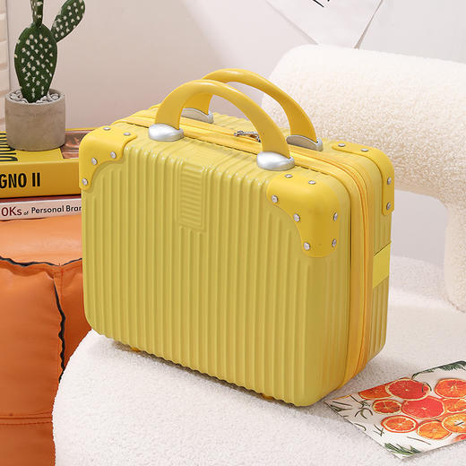 【轻松收纳！高颜值化妆箱】14寸手提箱化妆箱迷你小型行李箱16寸旅行收纳箱伴手礼，双拉链设计 便携省力，拉合顺畅。ry 商品图7