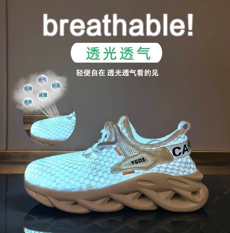 2024新款透气内增高小白鞋女休闲百搭厚底显瘦运动老爹鞋外贸