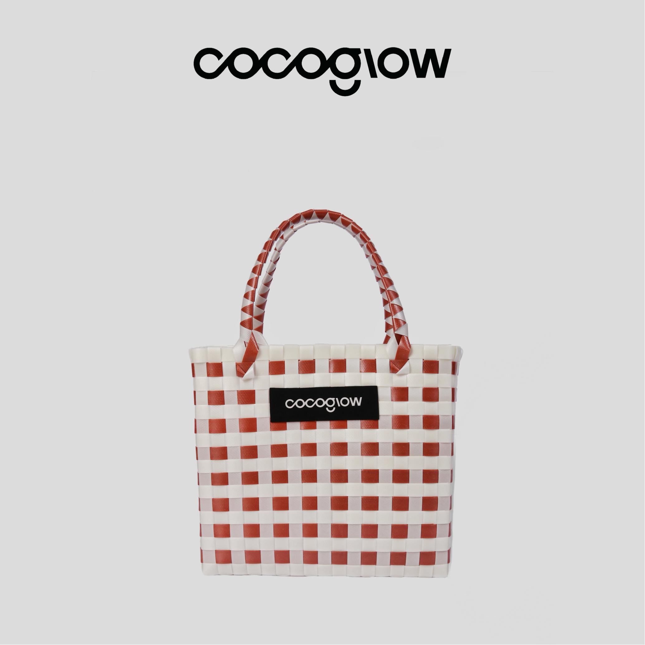 cocoglow·MARKET__集市女士手提包手工工艺编织菜篮子中号