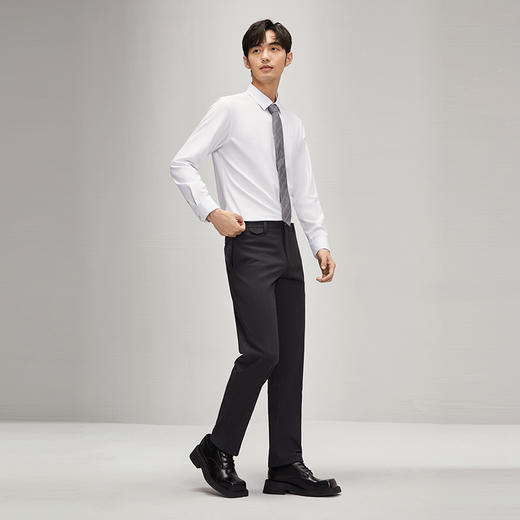 柒牌衬衫男士长袖2024秋季新款时尚潮流字母提花舒适百搭翻领衬衣	127A70330 商品图3