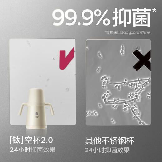 babycare钛空杯小月龄保温杯宝宝水杯内钛外钢锁鲜锁温阿尔法钛300ml 100066371073 商品图5