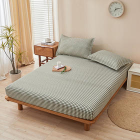 【三件套！床笠+双枕套】无印风水洗云朵棉床笠三件套