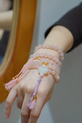 和田玉老坑藕粉佛珠