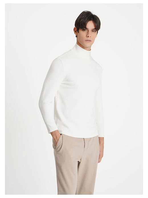 callisto白色粘纤混纺长袖T恤 商品图3