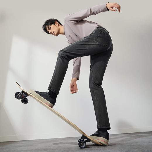 柒牌直筒牛仔裤男士秋季新品时尚休闲舒适百搭中腰弹力男款长裤子	127H72430 商品图1