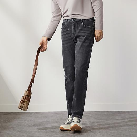 【高弹】柒牌牛仔裤男款2024秋季新款时尚潮流百搭舒适直筒长裤子	127H71270 商品图1