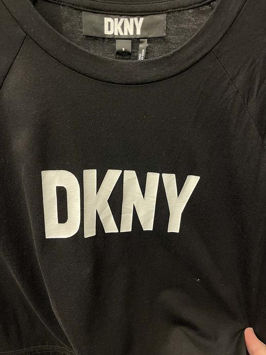 DKNY/唐可娜儿 女士棉莫代尔混纺微标印花抽绳圆领插肩短袖连衣裙 商品图1
