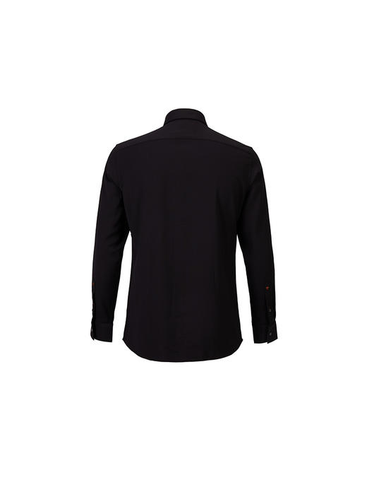 callisto黑色粘纤混纺长袖衬衫 商品图1