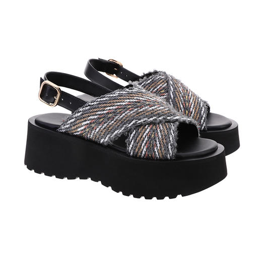 sheme明星秦岚同款织带厚底女士凉鞋商务经典时尚百搭可定制 商品图11