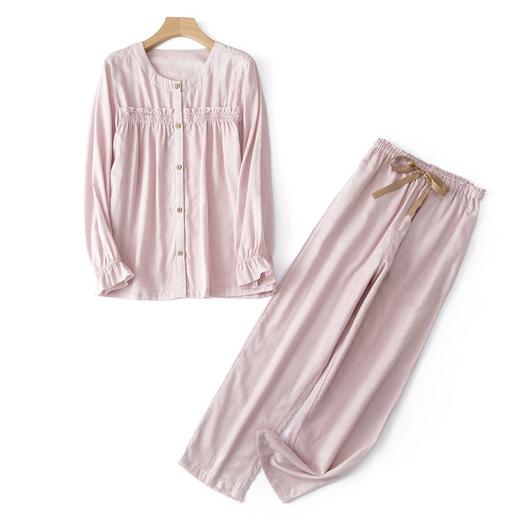 【会呼吸❗️全棉家居服套装】超舒服的面料，亲肤舒适，让你穿上就不想脱下来❗️严选新款小众设计双层纱法式纯棉女长袖长裤睡衣 商品图1