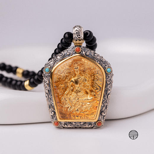 万物三千｜绿度母椰蒂念珠法像项链  饰品 工艺品  礼品 商品图1