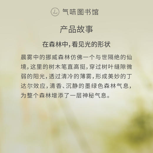 【木调香-雾光森林】气味图书馆雾光森林香水50ml 商品图3