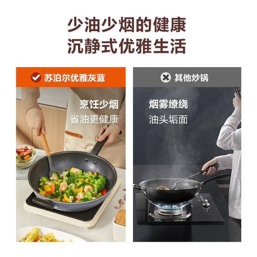 苏泊尔（SUPOR）EC32SP14炒锅不粘锅炒菜锅平底 炒锅电磁炉燃气灶通用锅具 缤彩易洁少油烟 直径32cm 商品图4