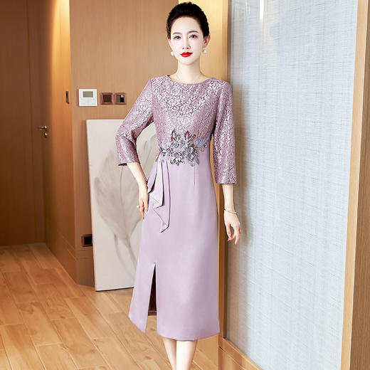 LC-2397新娘结婚礼服修身旗袍连衣裙气质高档喜妈妈嫁女儿礼服 商品图3